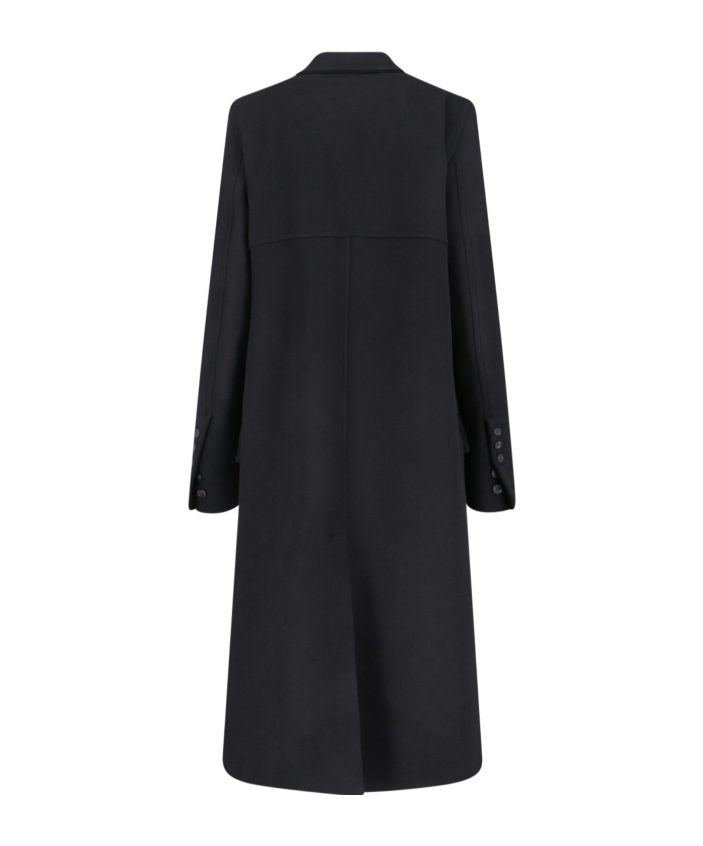 Rick Owens Porterville Double-breasted Officier Twill Wool Coat In Black