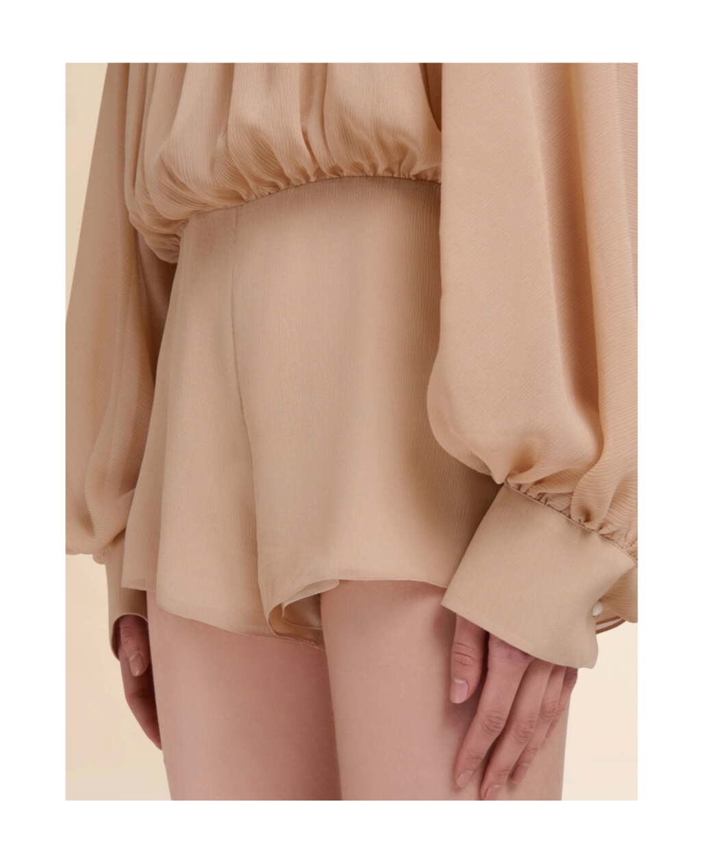 Shop Marni Beige Creponne Playsuit With Gathering