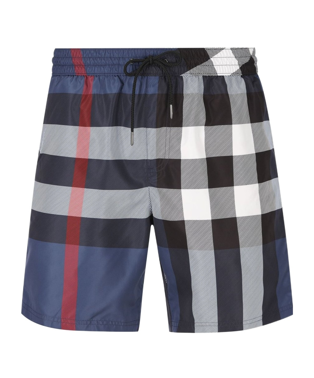 Burberry Mens Carbon Blue Guildes Graphic-print Regular-fit Shell Shorts In Black