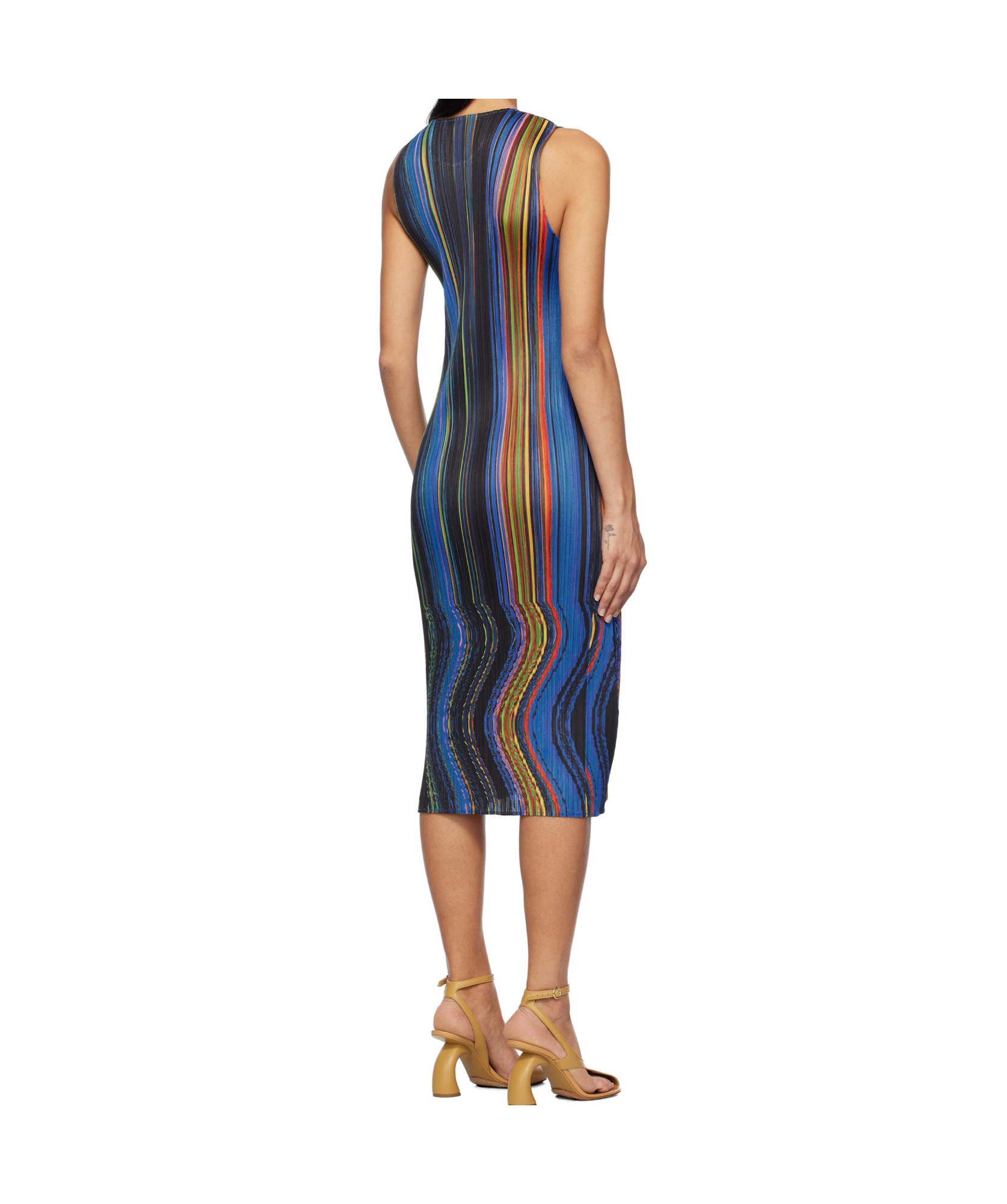 Shop Issey Miyake Warp Dress In Multicolor
