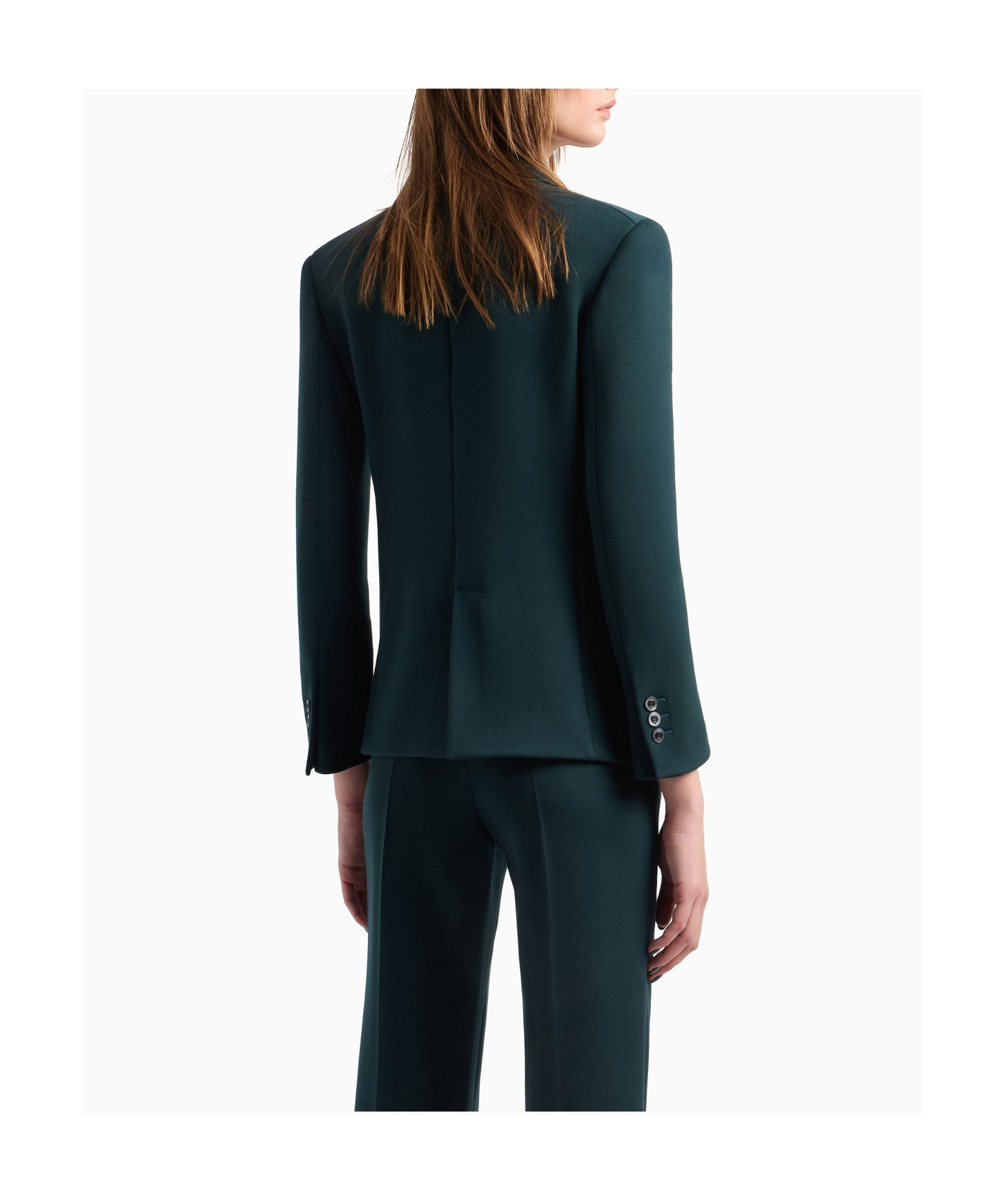 Giorgio Armani Double-breasted Stretch Wool Blazer Jacket In Green