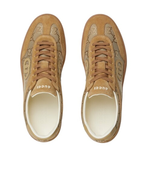 Gucci Beige Suede G75 Sneakers In Multi