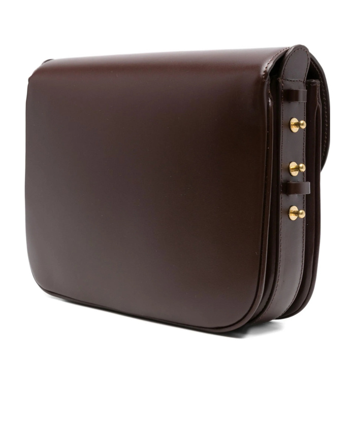 Soeur Womens Marron Fonce Bell Very Mini Patent-leather Cross Body Bag In Black