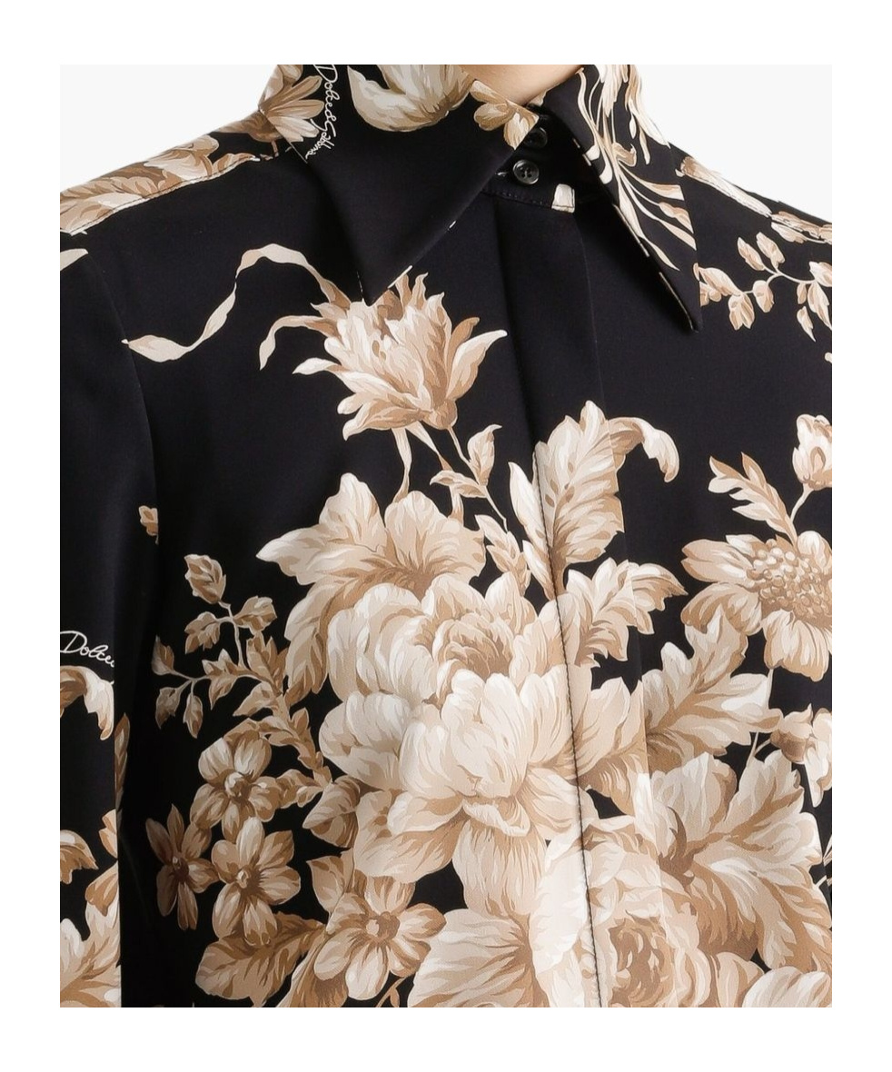 Dolce & Gabbana Charmeuse Shirt Shirt And Blouse Multicolor In Black