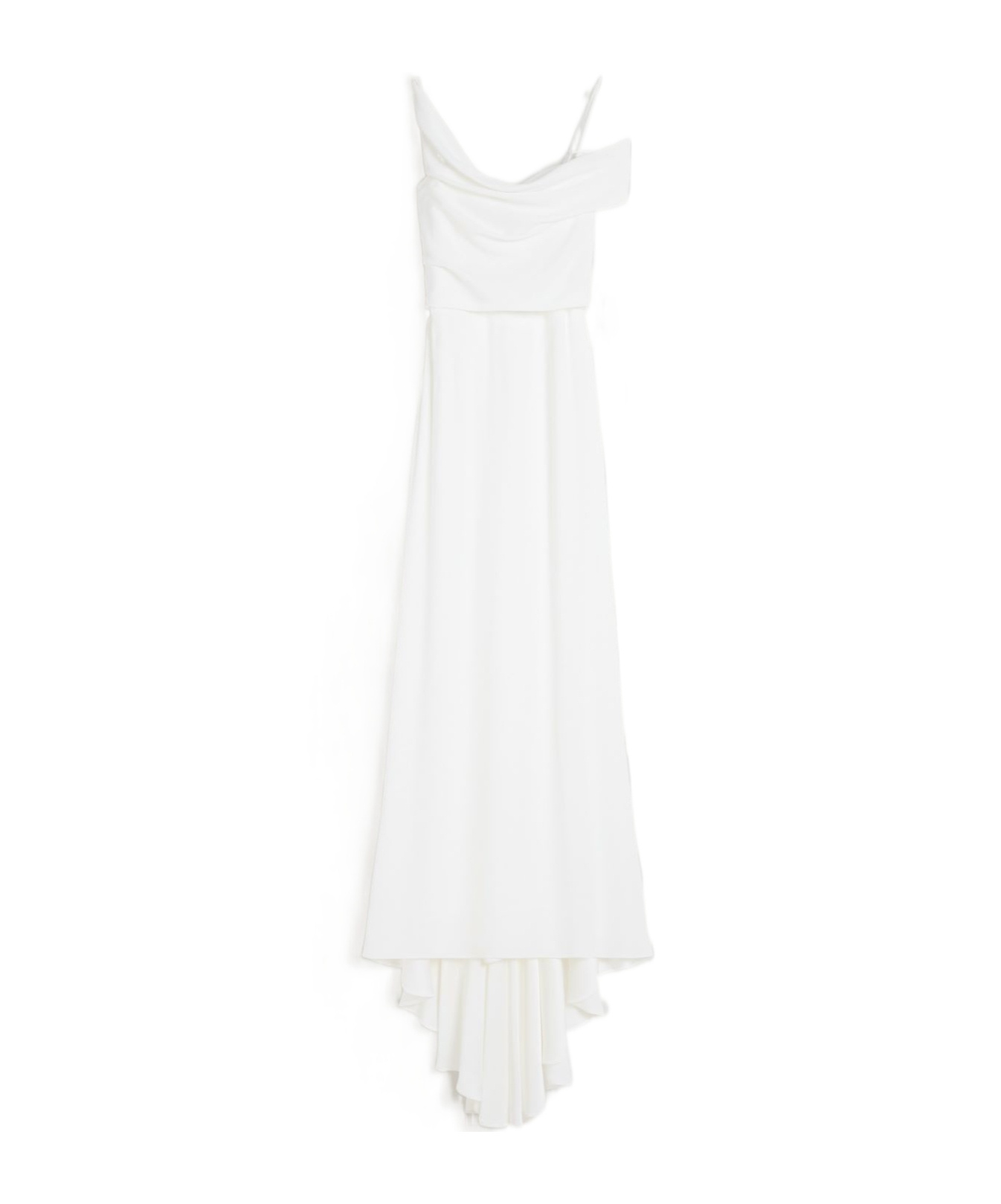 Max Mara Vestido Asimétrico De Envers Satén In White