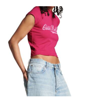 Shop Balenciaga Women's Ciao Bello Shrunk T-shirt In Pink