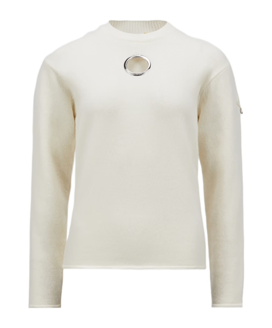 Moncler Long-sleeved Sweater In White