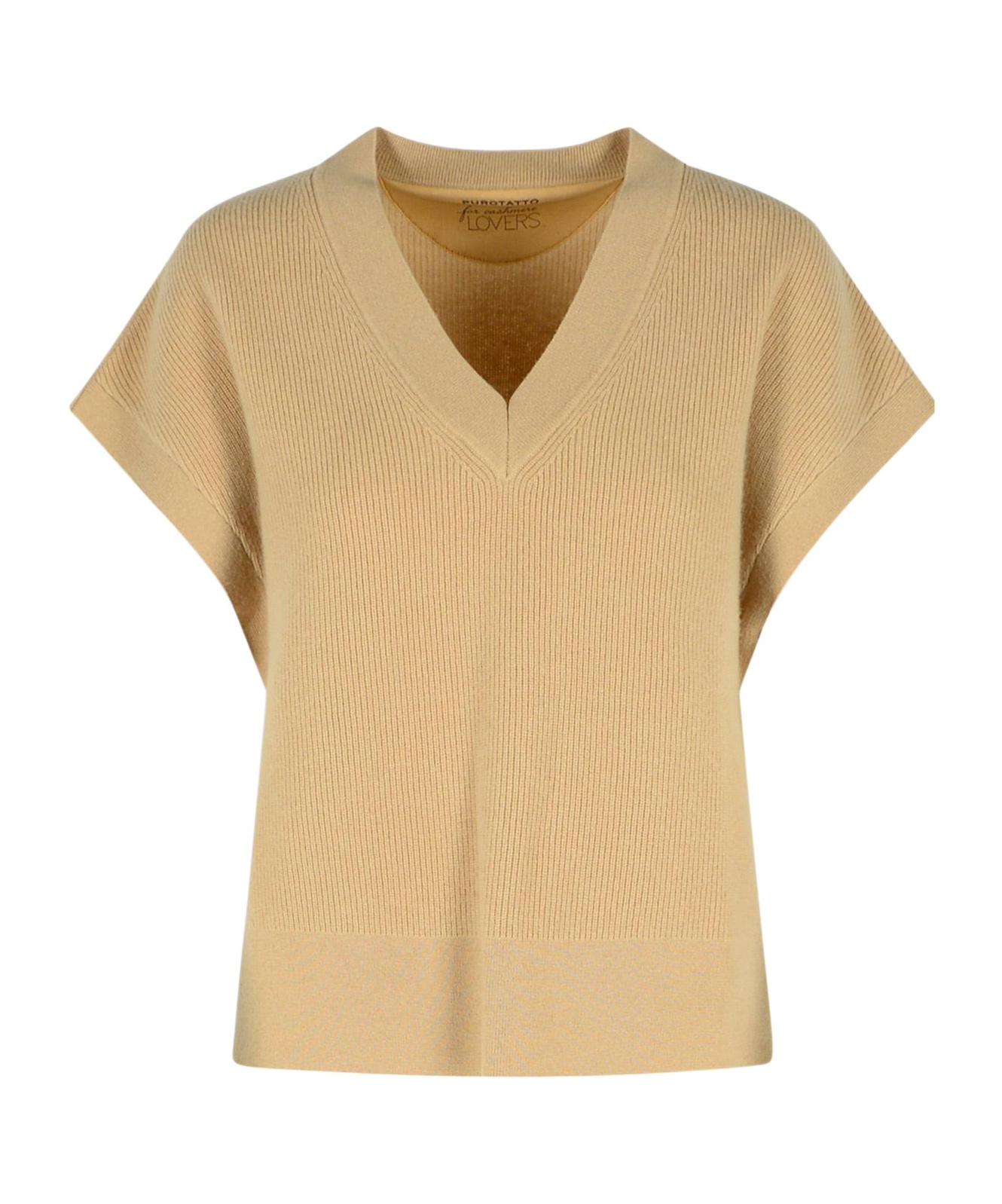 Purotatto Sleeveless Knitted Vest In Nude