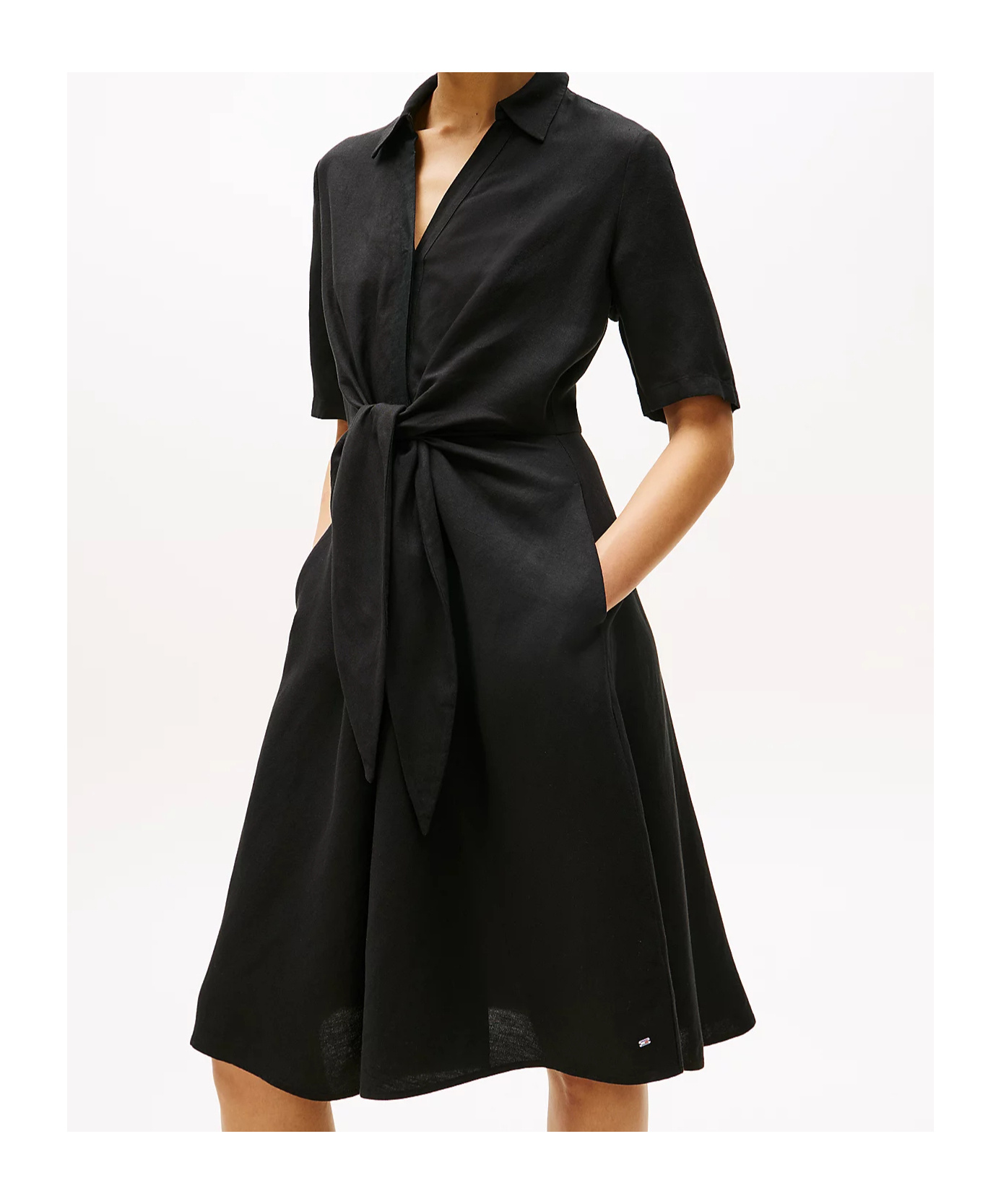Tommy Hilfiger Fit And Flare Midi Polo Dress In Blue