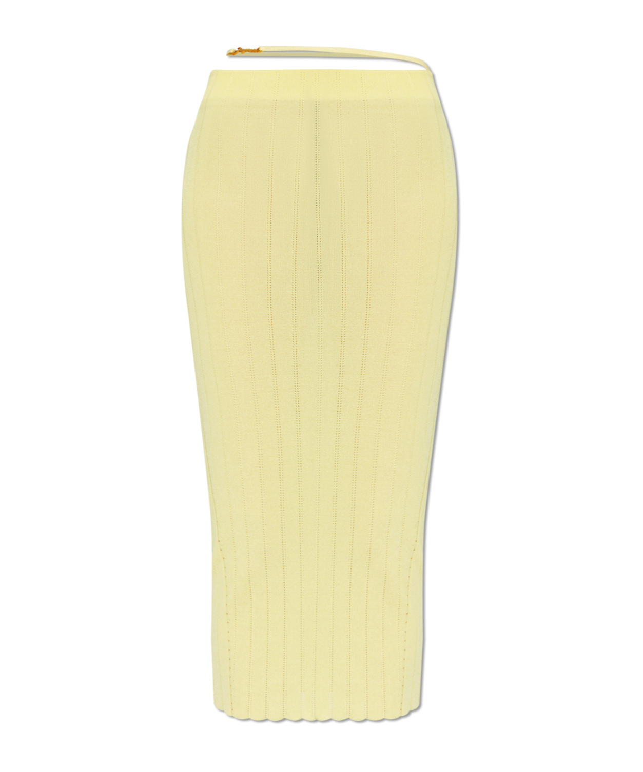 Jacquemus La Jupe Pralù Scallop Hem Midi Skirt In Yellow