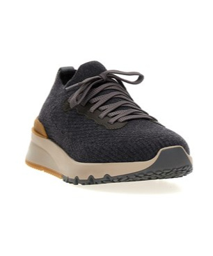 BRUNELLO CUCINELLI RIBBED-JERSEY COTTON SNEAKERS
