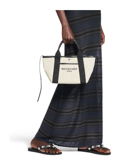 Balenciaga Blackwhite Biarritz S Shopping Bag In White