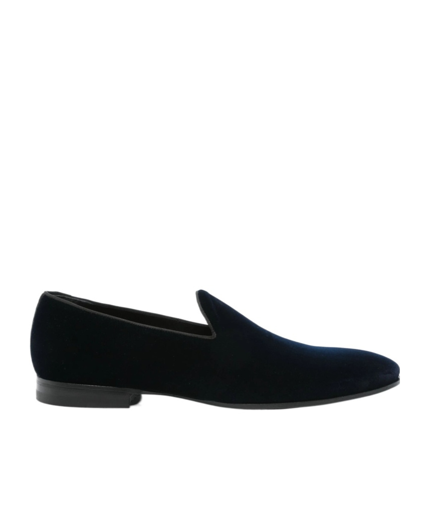 Tagliatore Man Loafers Midnight Blue Size 9 Textile Fibers In Blue