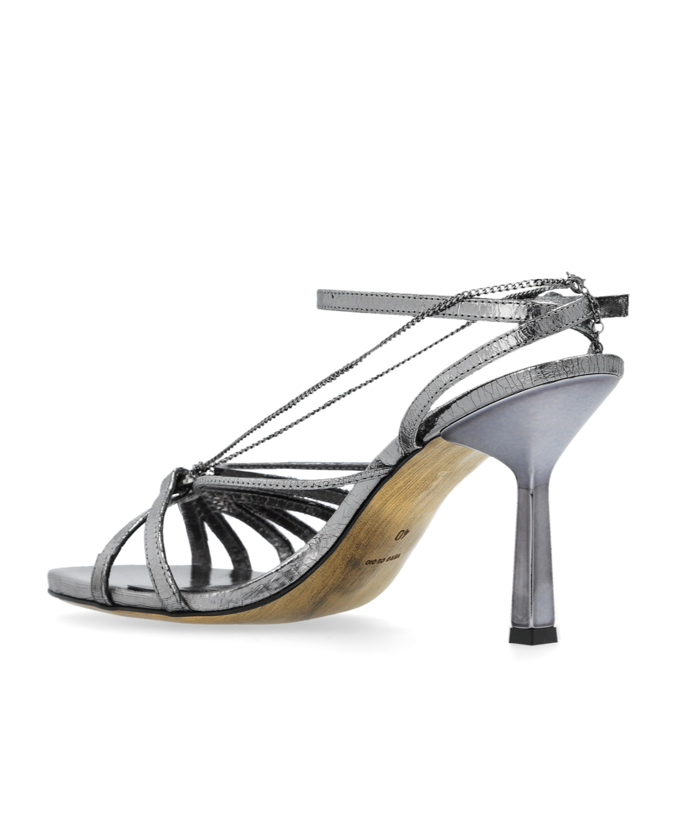 Shop Golden Goose 95mm Leather Sandals In Gray
