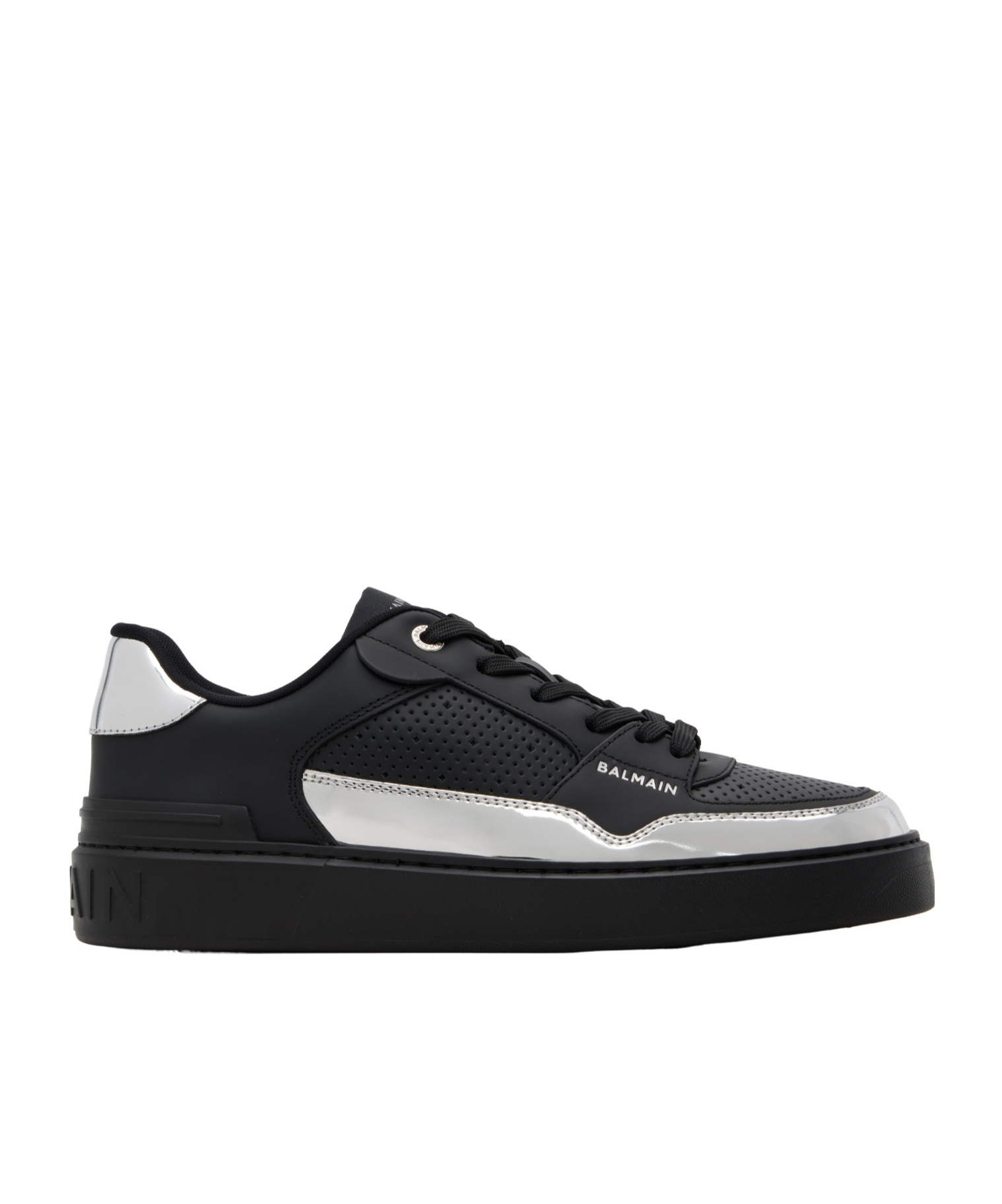 Balmain B-court Flip Leather Trainers In Black