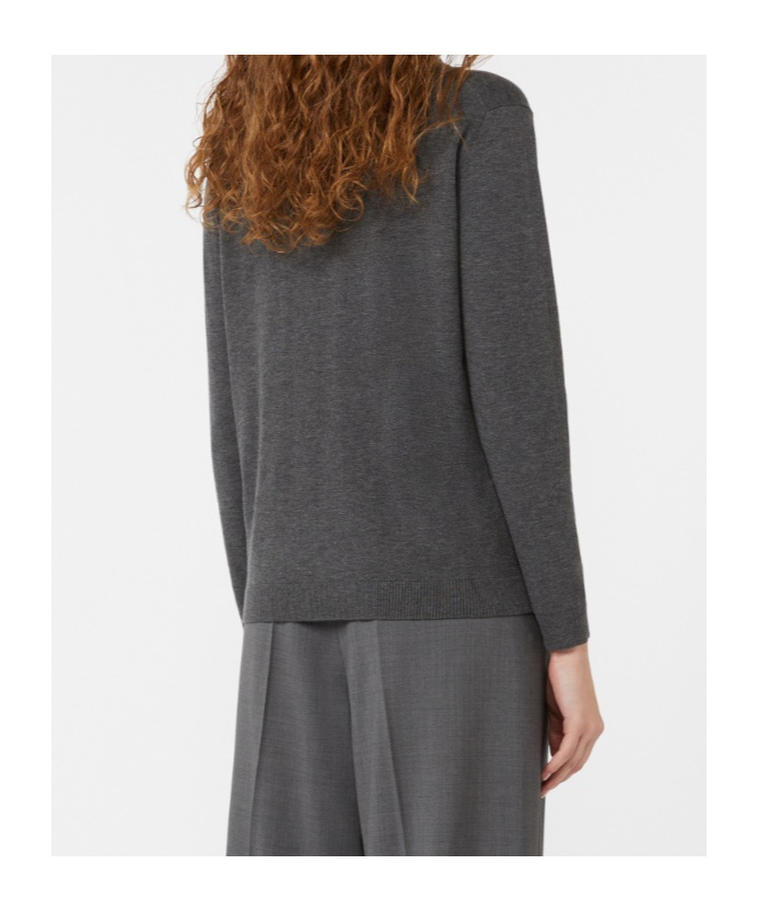 Weekend Max Mara Multif Turtleneck Stretch Viscose Top In Gray