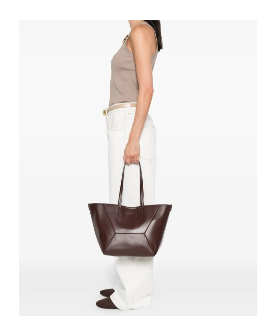 Brunello Cucinelli Bc Duo Leather Tote Bag In Burgundy