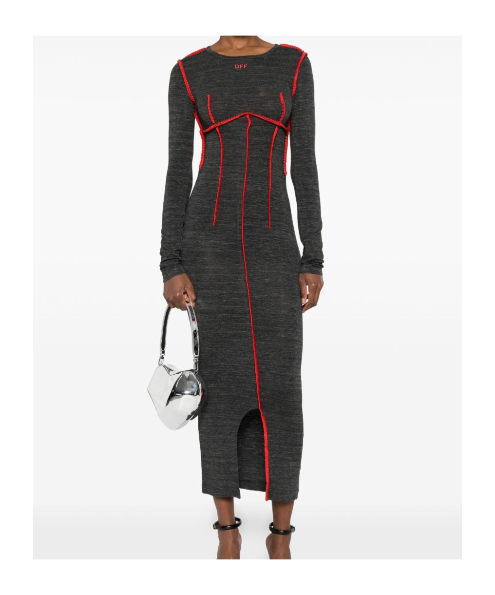 Off-white Whipstitch-detail Dress In Black