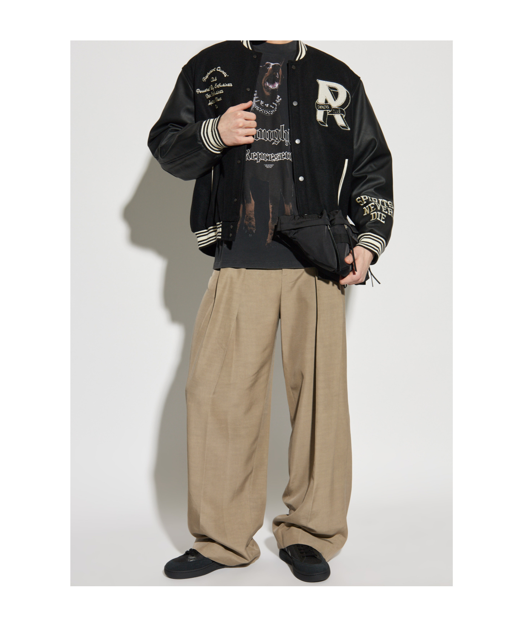 Represent Owners' Club Bomber Jacket - Men's - Polyamide/wool/polyester/polyurethane In Black
