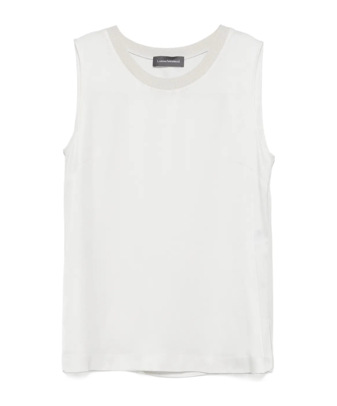 Lorena Antoniazzi Light Grey Satin Tank Top In White