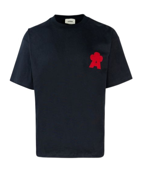 A Paper Kid T-shirt Velvet Logo Nera In Black
