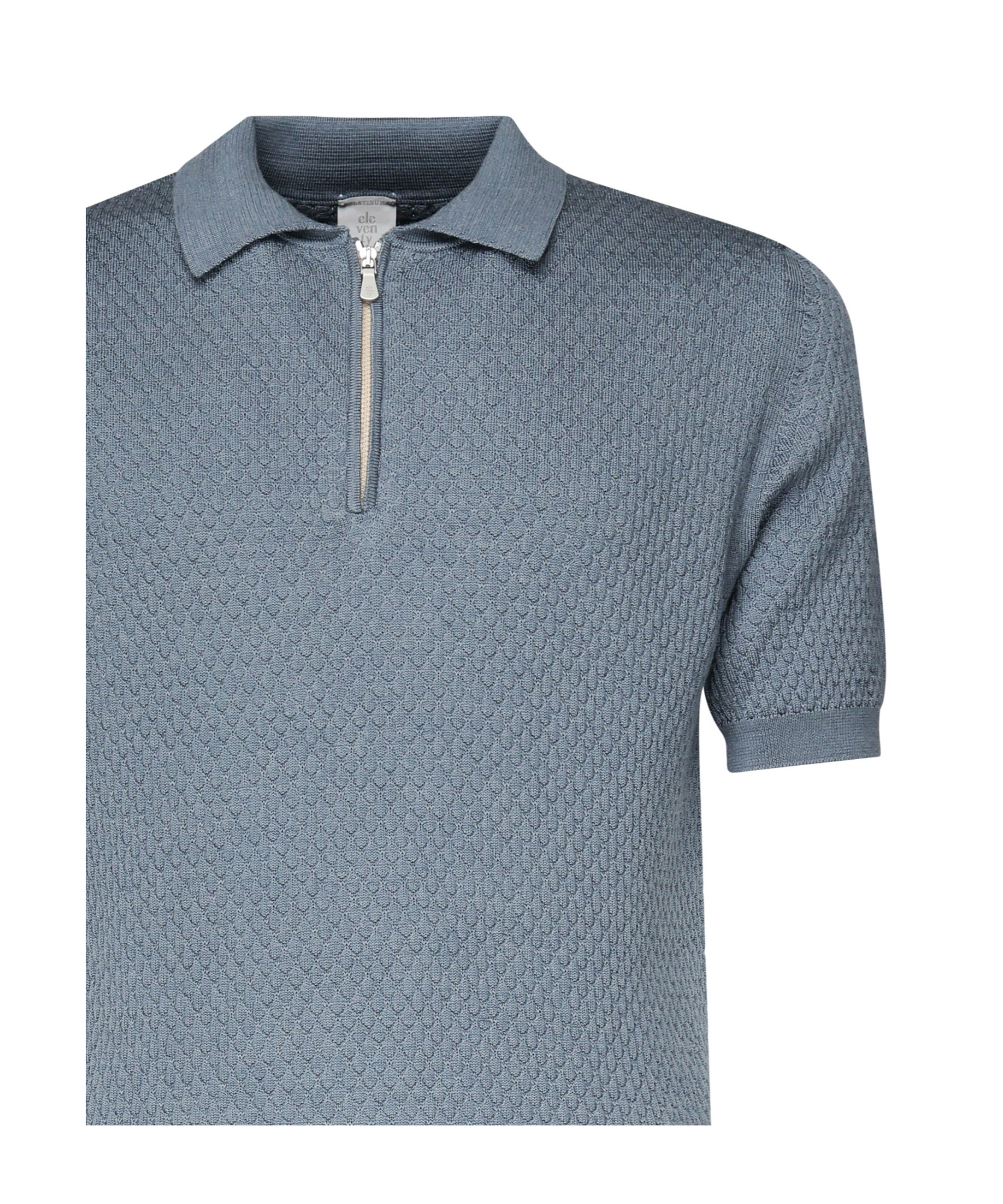 Eleventy Wool Polo Zip Collar