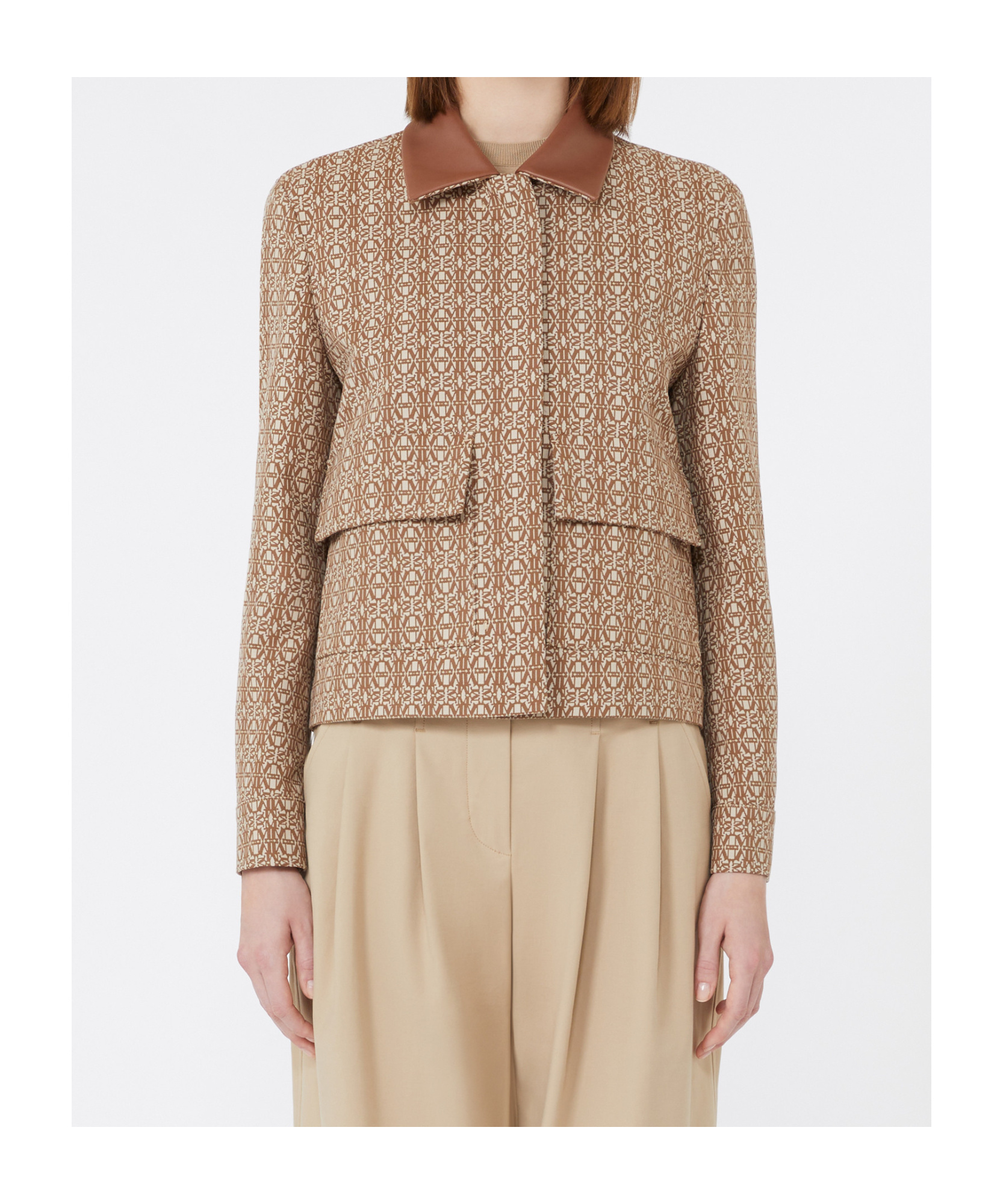 Max Mara Long Sleeve Casual Jacket In Brown