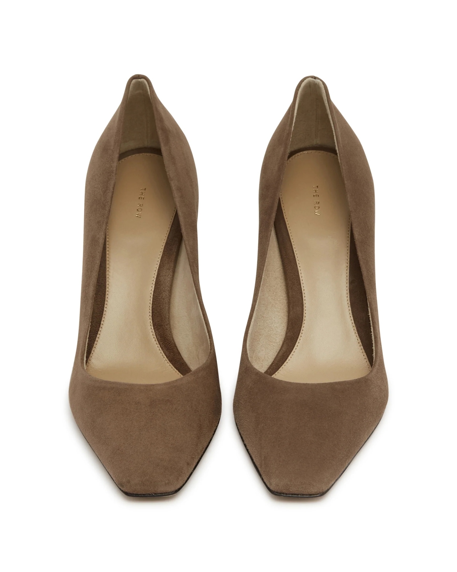 The Row Square Toe High Heels In Brown