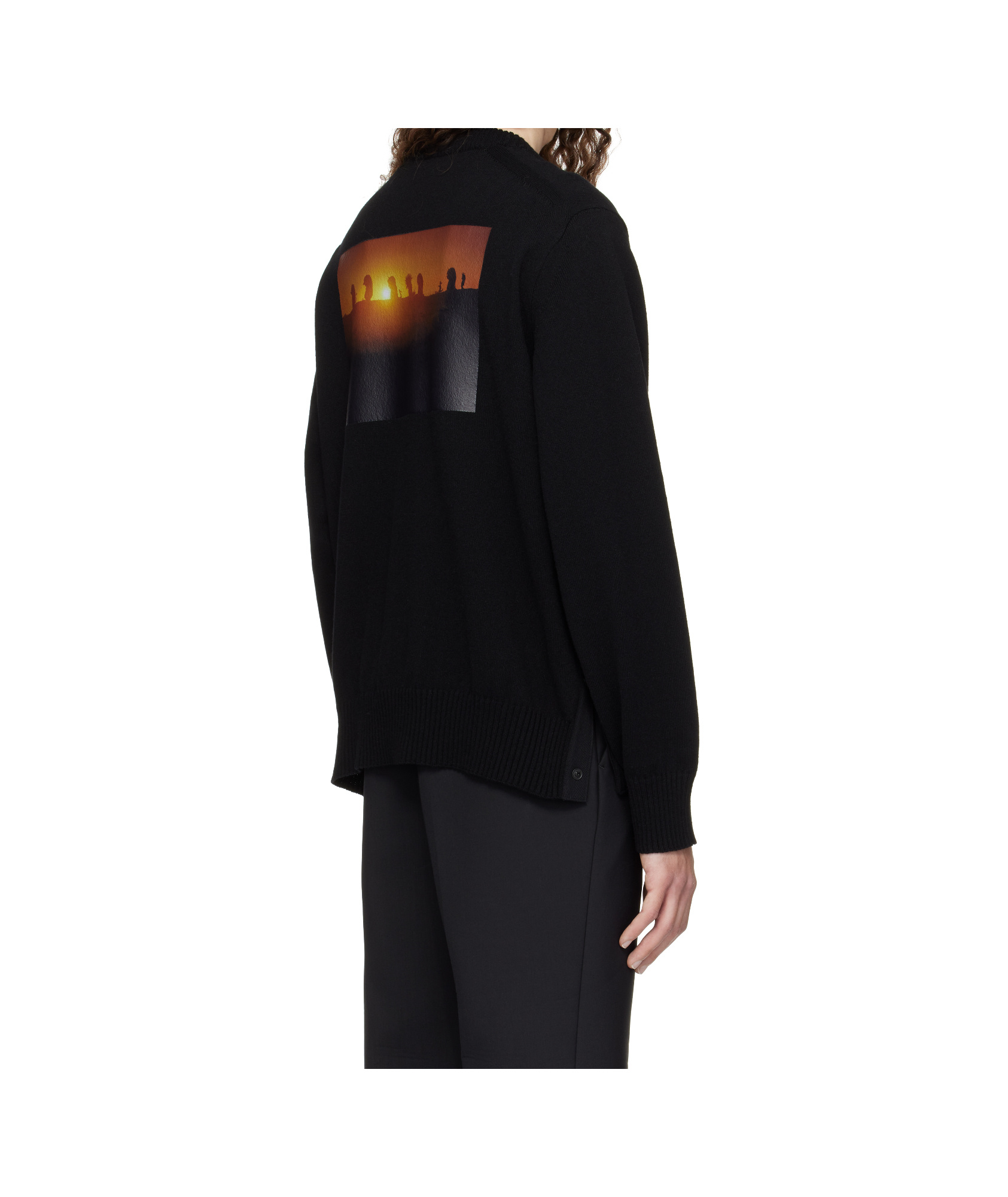 Sacai Long-sleeved Sweater In Black