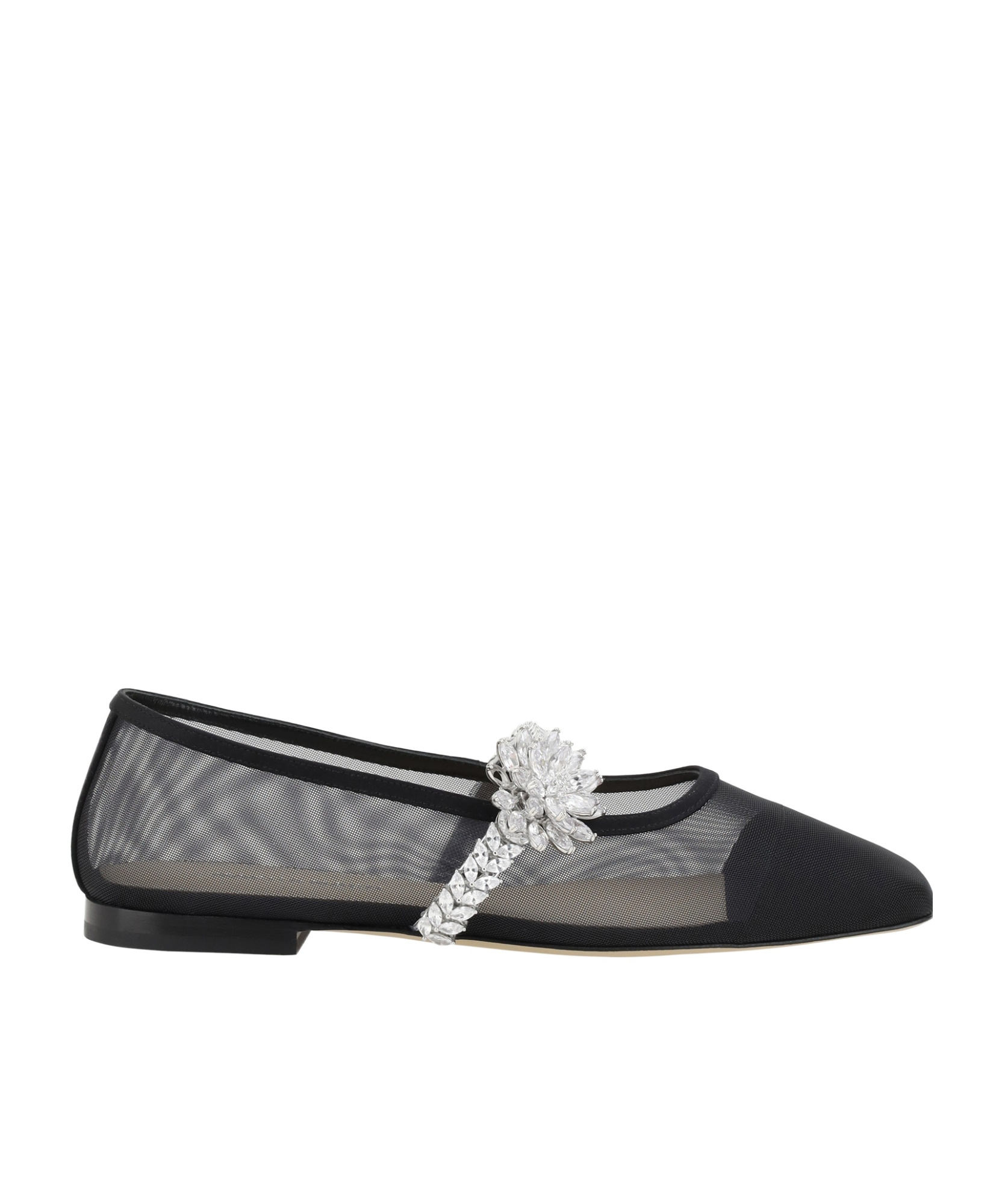 Machmach Bow Strap Ballet Shoes In Black