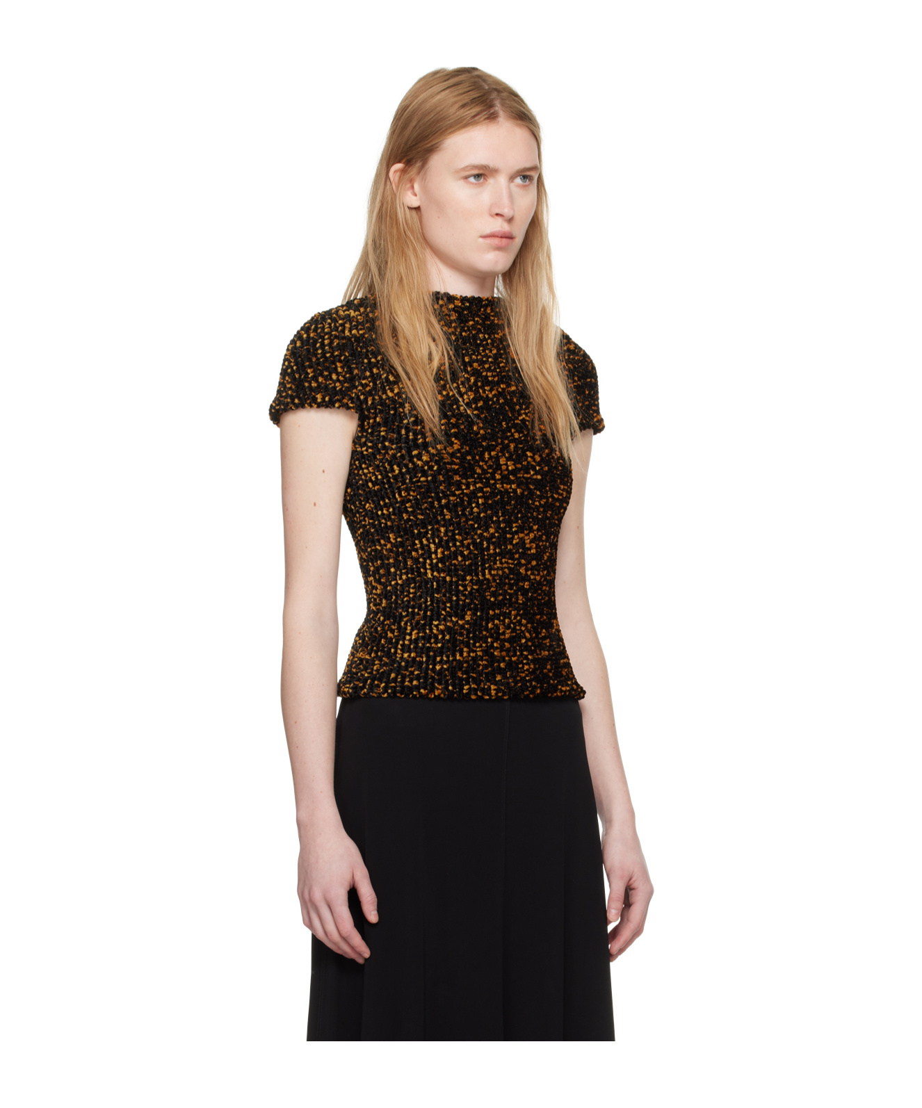 Totême Tortoiseshell-effect Chenille Top In Black