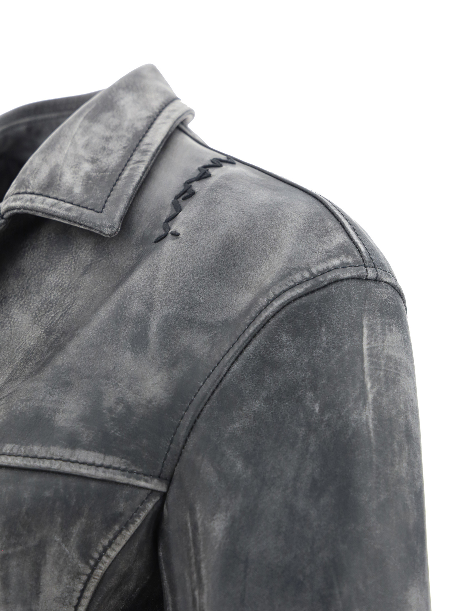Marni Leather Jacket In Gray