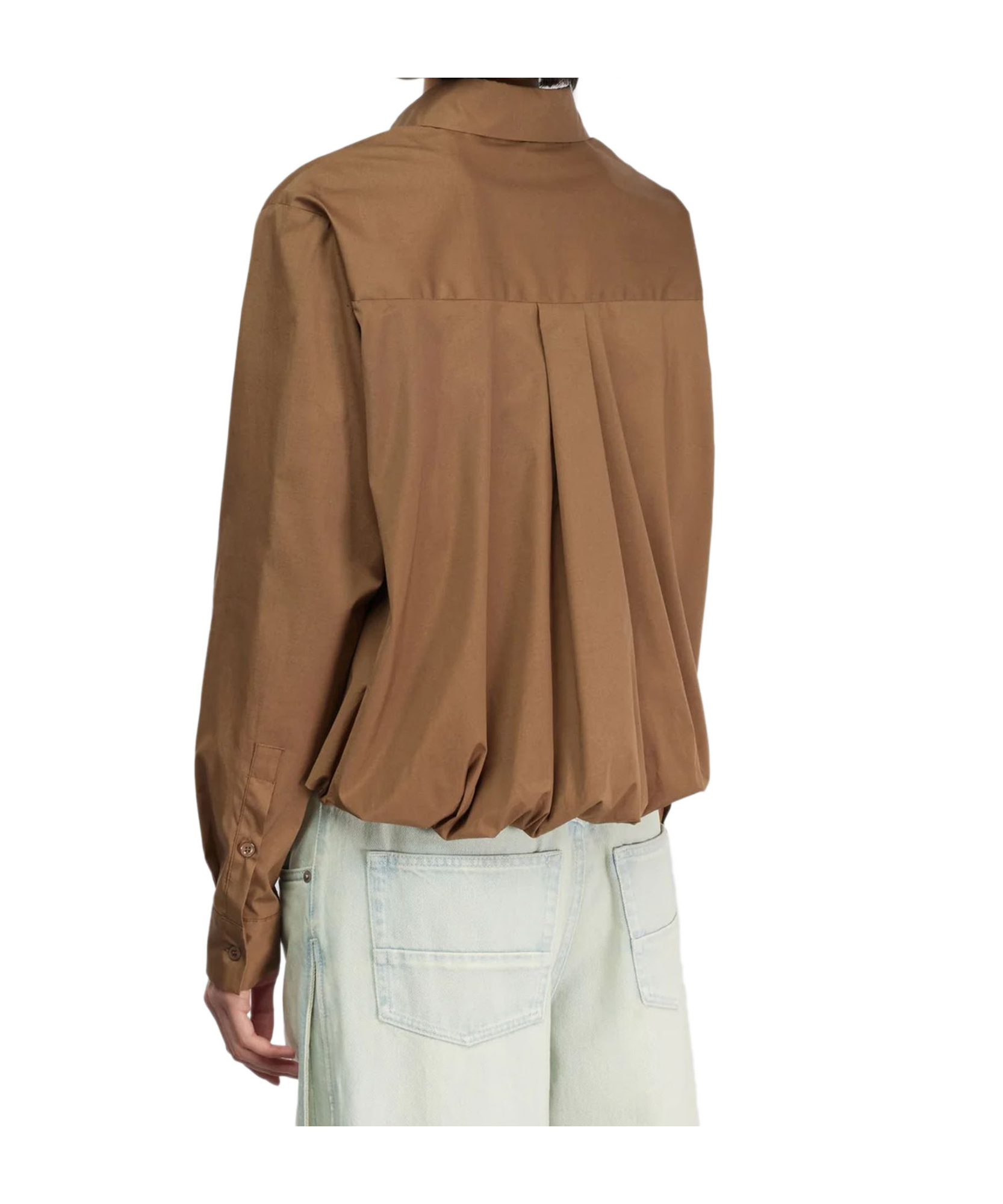 Semicouture Button-down Long-sleeved Shirt In Brown