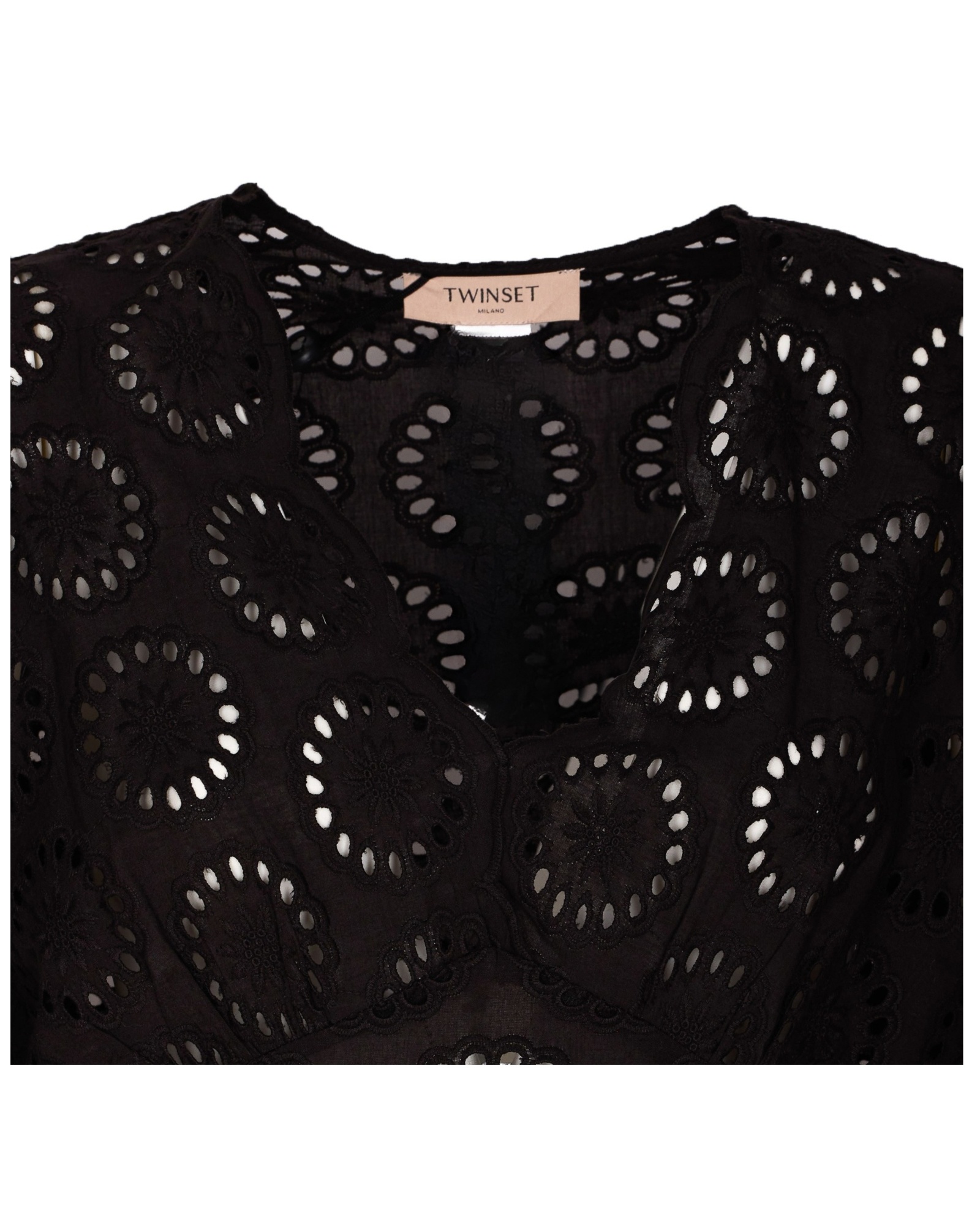 Shop Twinset Broderie-anglaise Cap-sleeve Blouse