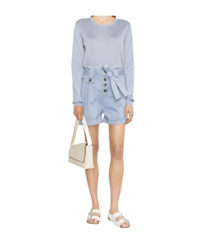 Woolrich Tied-waist Turn-up Hem Shorts In Blue