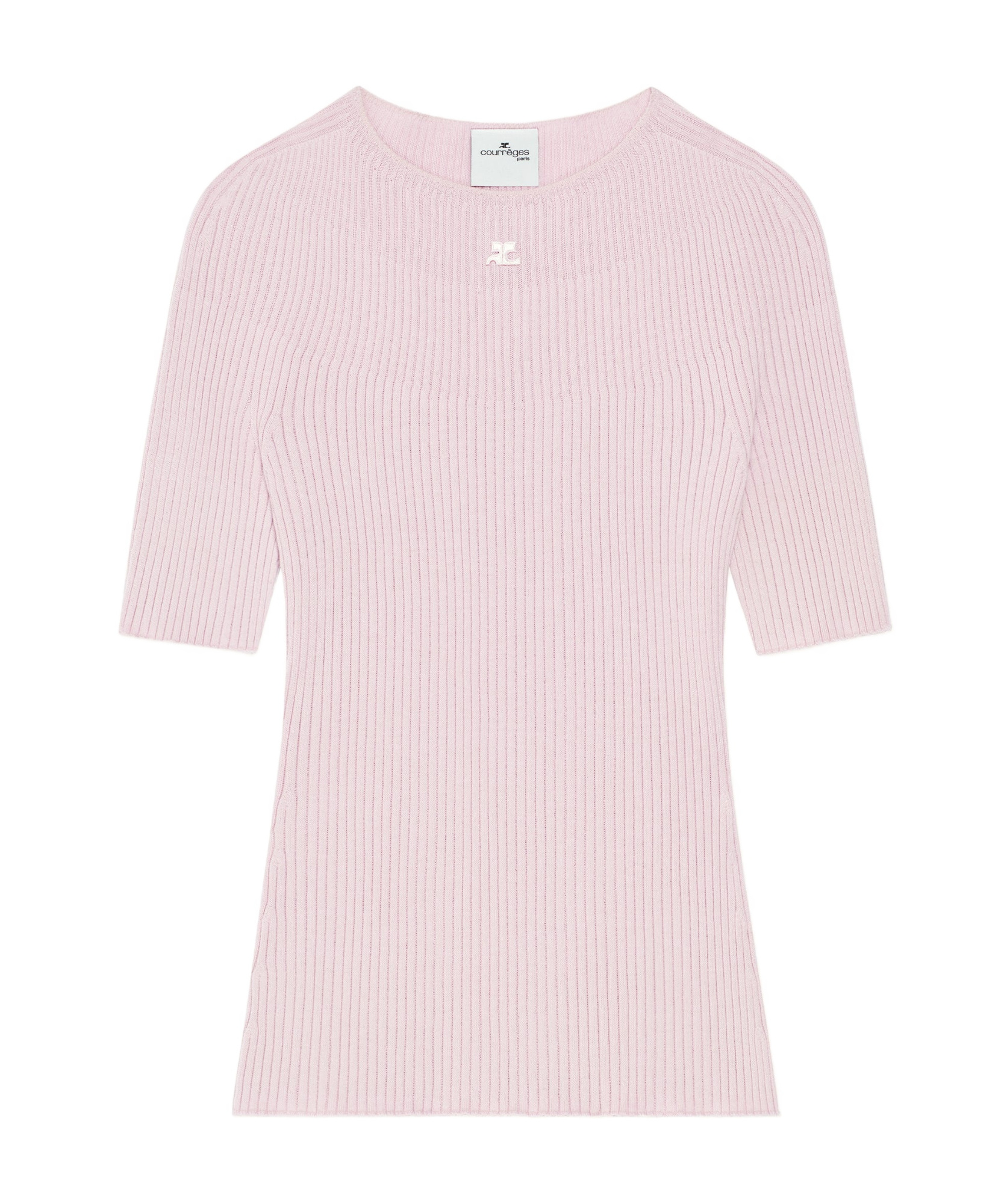 Courrèges Ribbed Cotton And Wool-blend Sweater In Pink