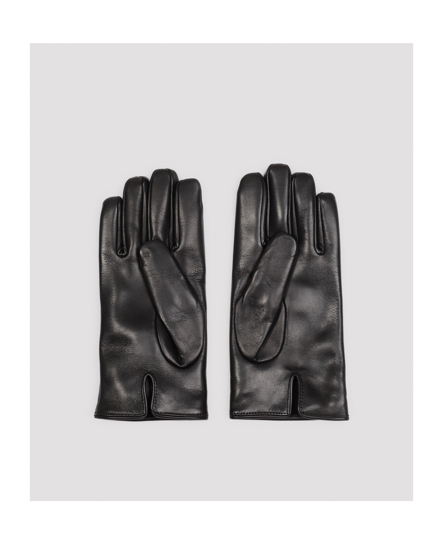 Giorgio Armani Logo-stamped Leather Gloves In Black