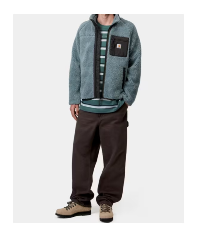 Carhartt Fleece Jacket With High Collar And Pockets In Green