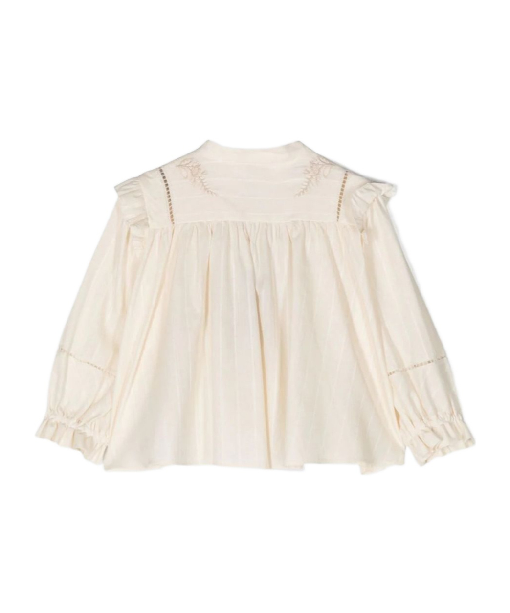 Etro Ruffled Band-collar Blouse In Neutral