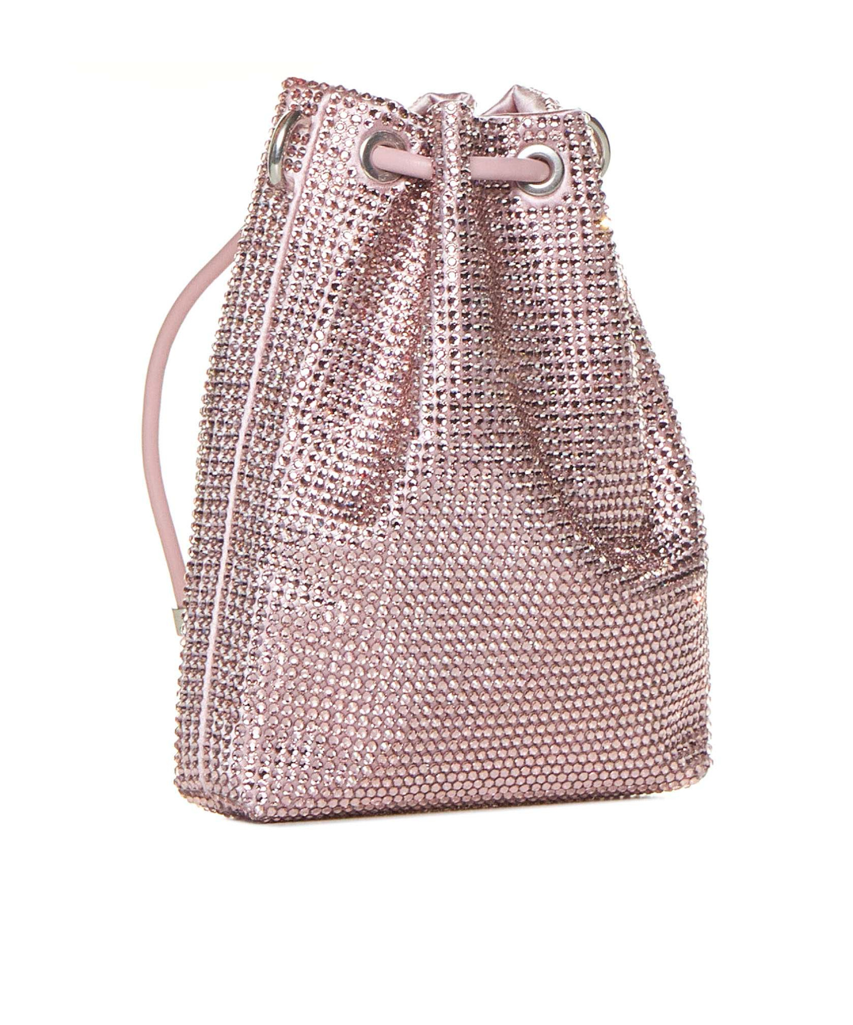 Jimmy Choo Women Bon Bon Rhinestone Satin Mini Bucket Bag In Multicolor