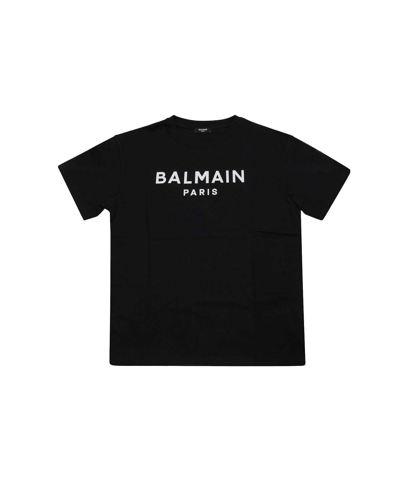 Balmain Black And White Cotton T-shirt In Black