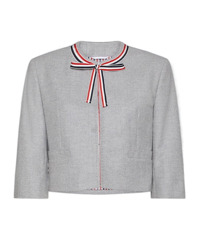 Thom Browne Bow Suit Coat In Gray