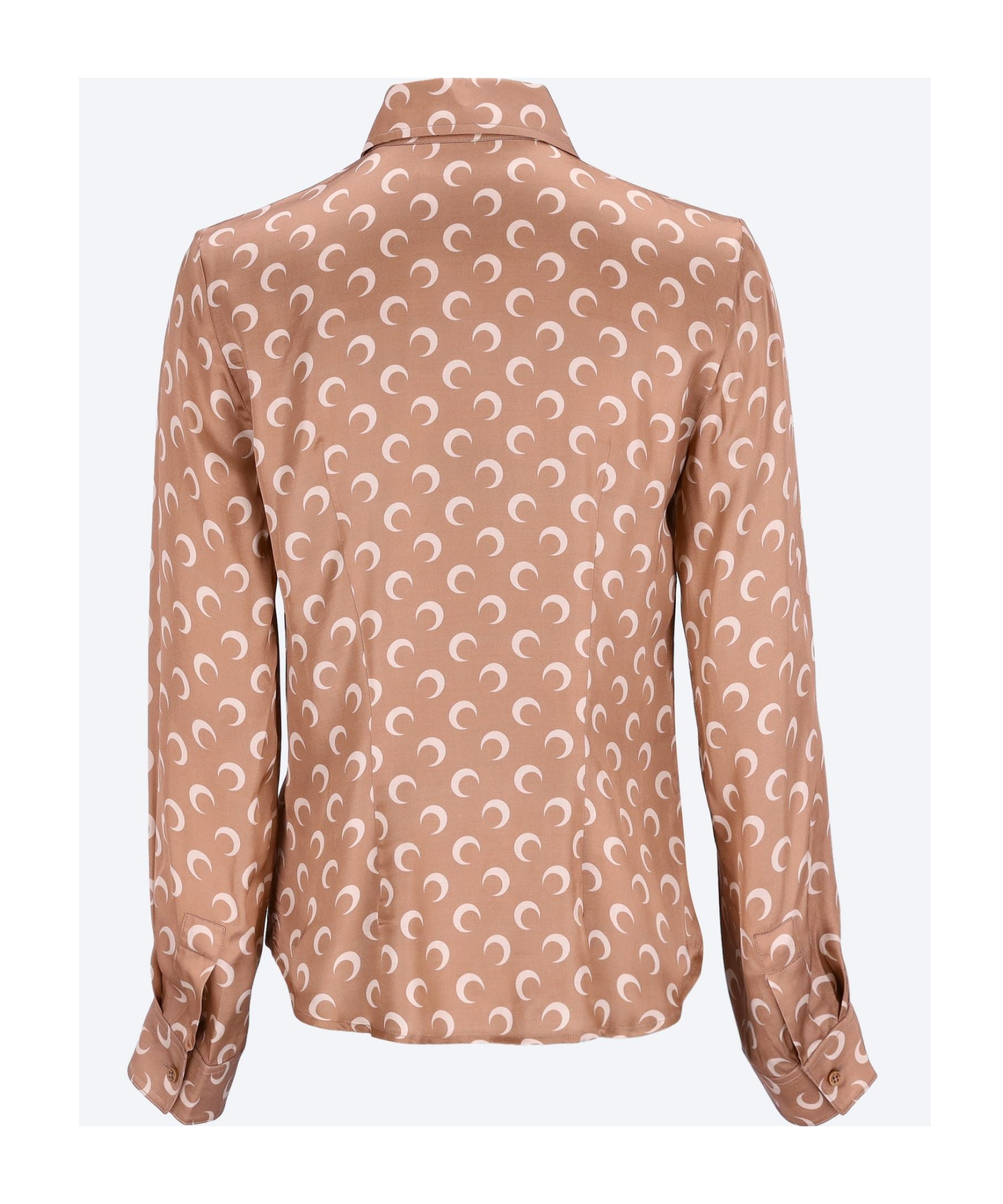 Marine Serre Crescent Moon-print Shirt In Brown