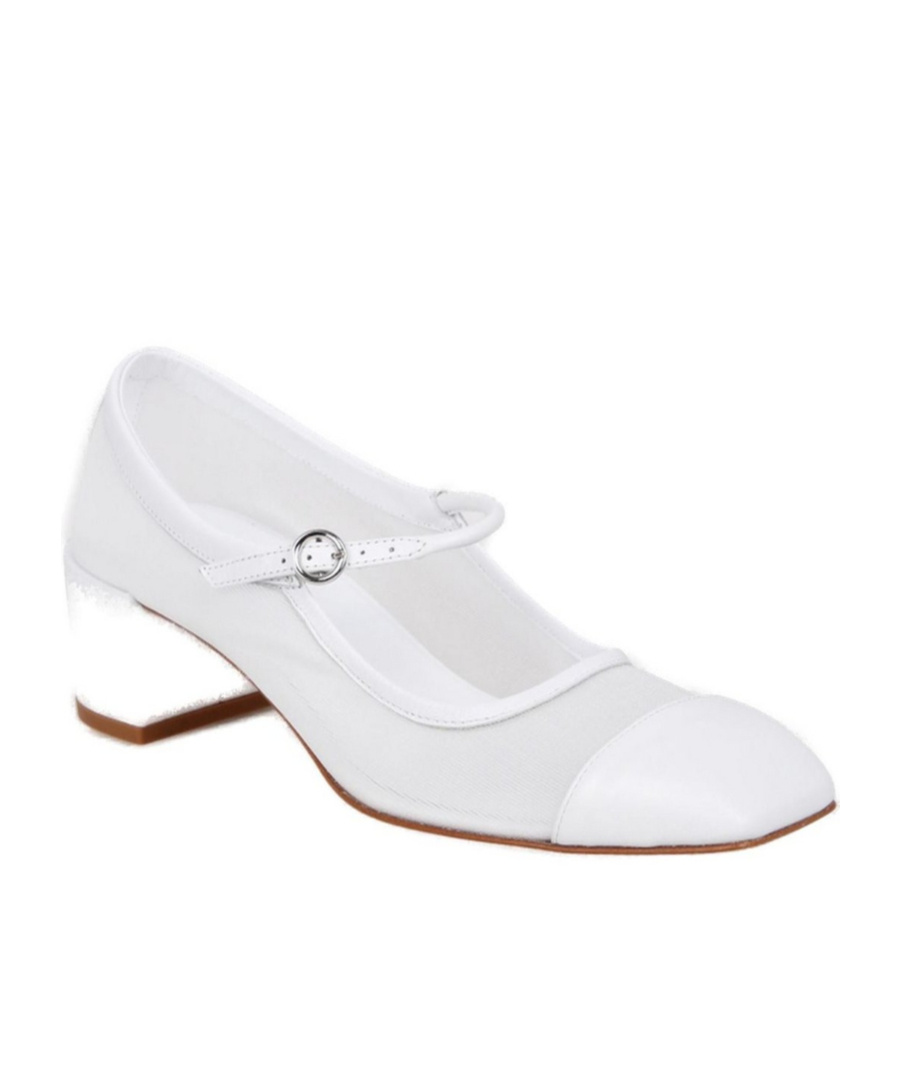 Aeyde Buckle Fastened High Heeled Pumps In White