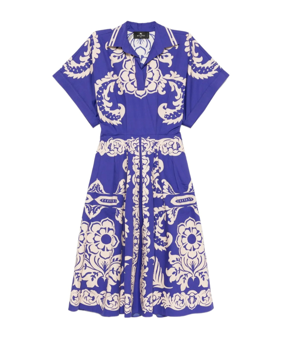 Shop Etro Short Sleeve Dress In Blue