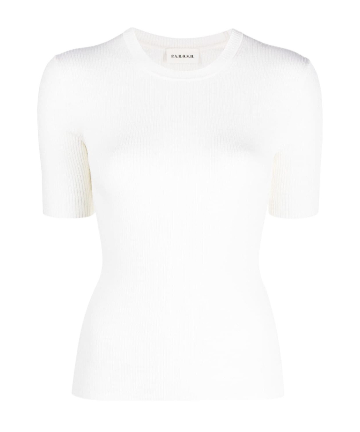P.a.r.o.s.h Linfa Short-sleeve Fine-knit Top In White