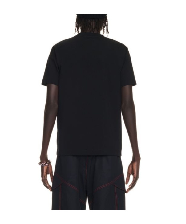 Off-white 'spray Arrow' Black Crewneck T-shirt With Logo Lettering On The Front And Maxi Logo Print On The Rea In Black