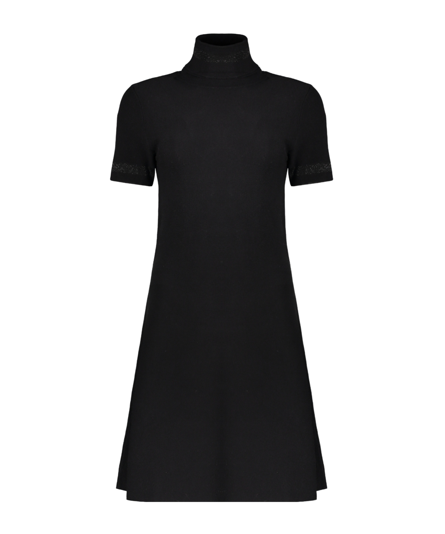 Herno Elegant Black Dress With High Collar In Black