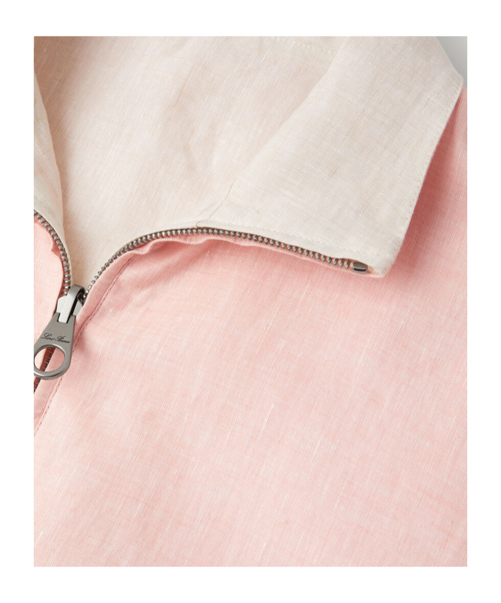 Loro Piana Bomber Jacket In Peach Candle/light Beach