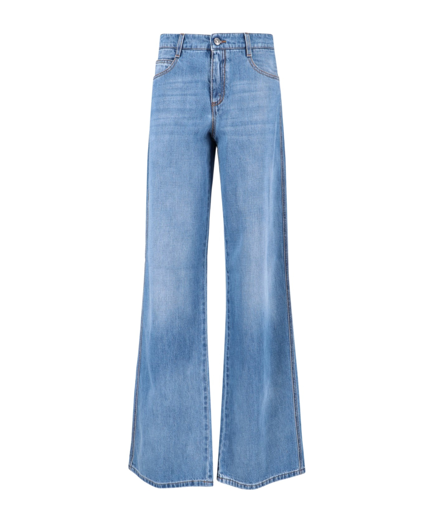 Ermanno Scervino Denim Trousers With Belt Loops In Blue